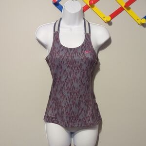 Nike Gray Tank Top with Pink Pattern
